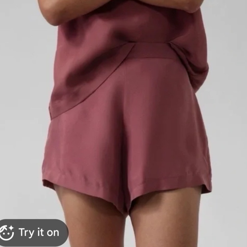Athleta | Calm Cool Plum Rose Purple Elastic Waist Relaxed Loungewear Shorts, XS